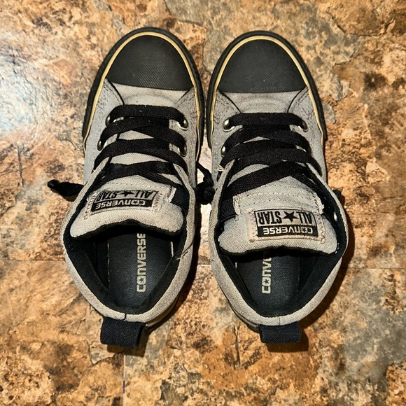 Converse Other - Converse Hightop Chuck Taylor Kids Shoes Black and Gray Size 12